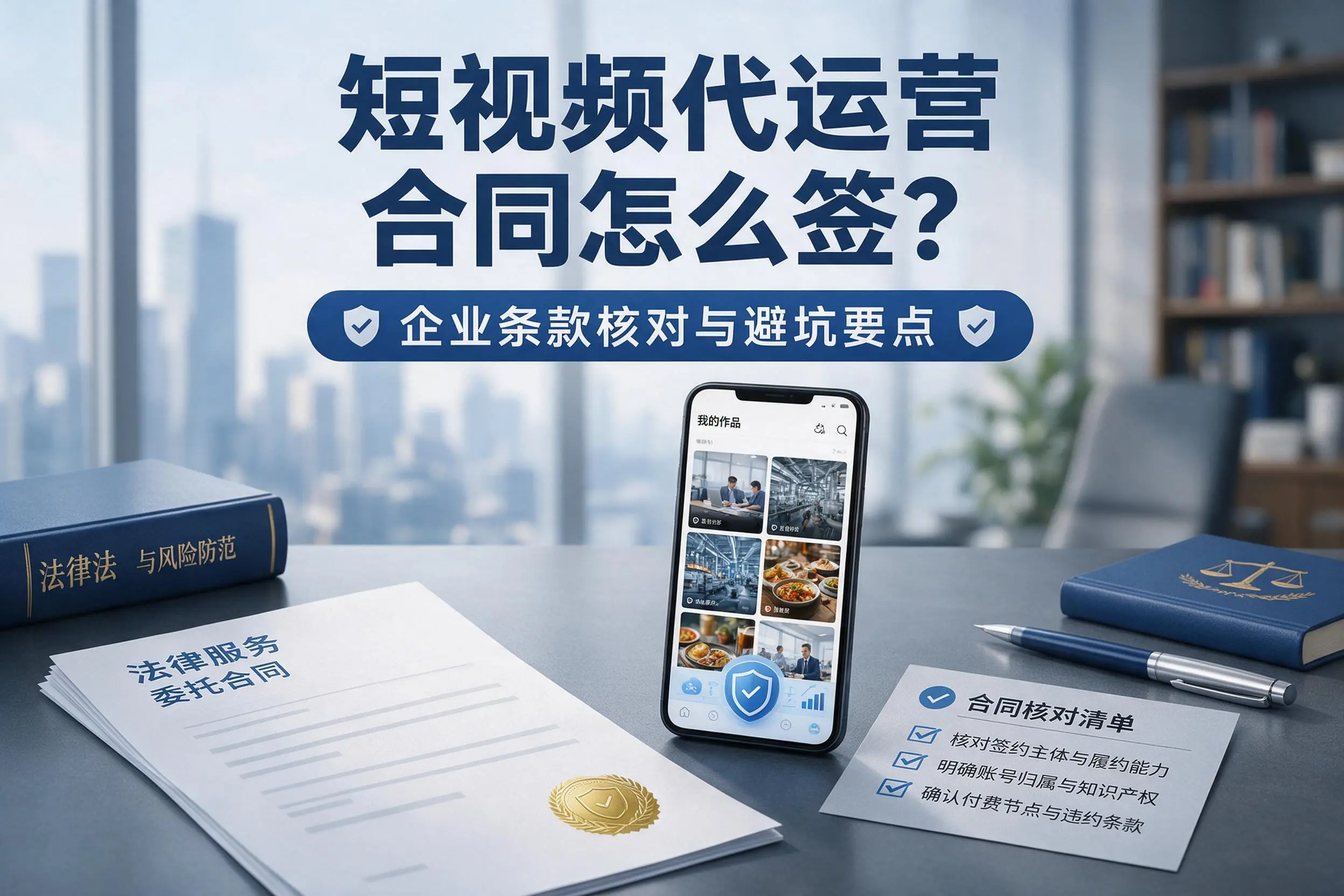 短视频代运营合同怎么签？常德企业条款核对与避坑要点