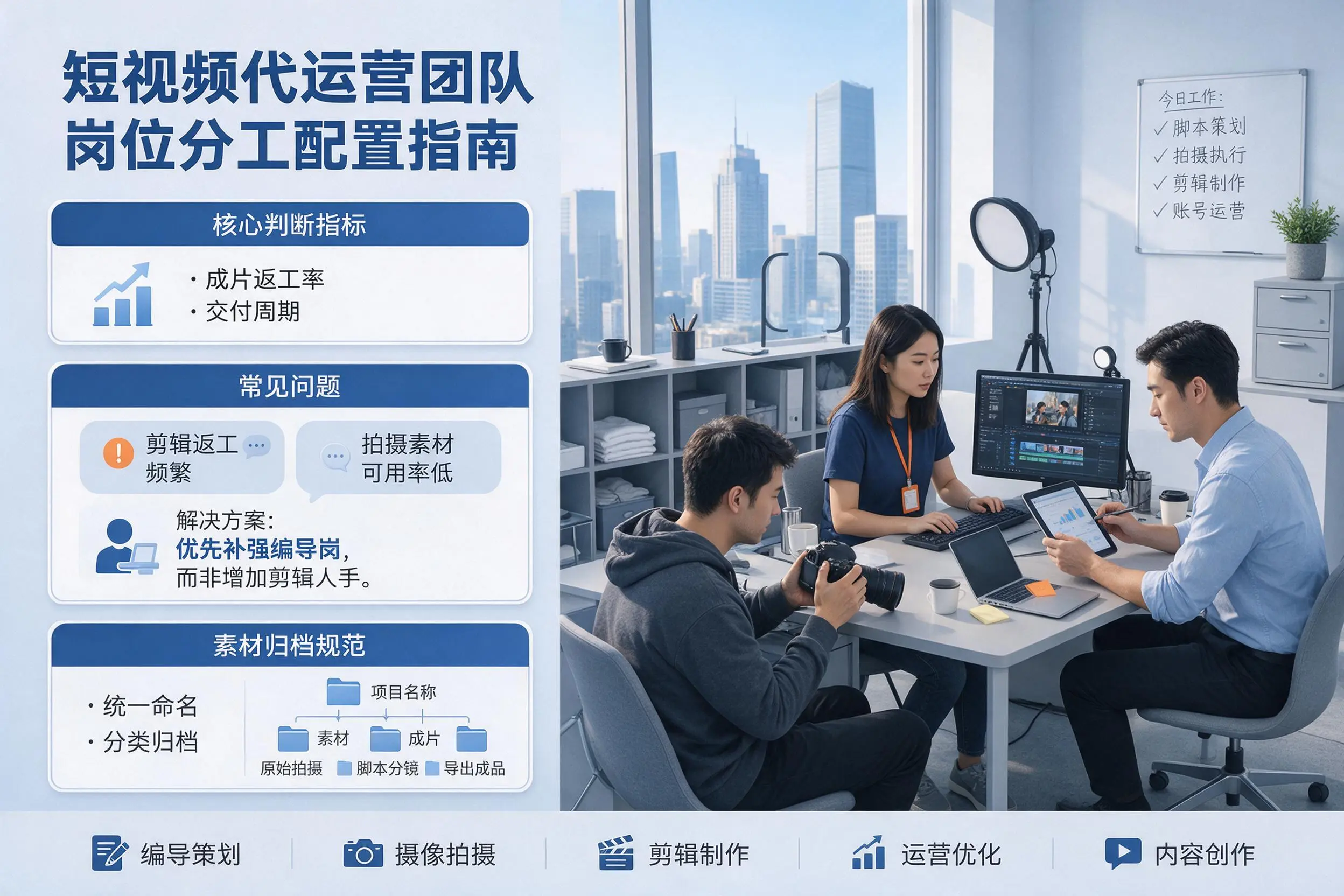 短视频代运营团队如何配置？常德企业岗位分工科普说明