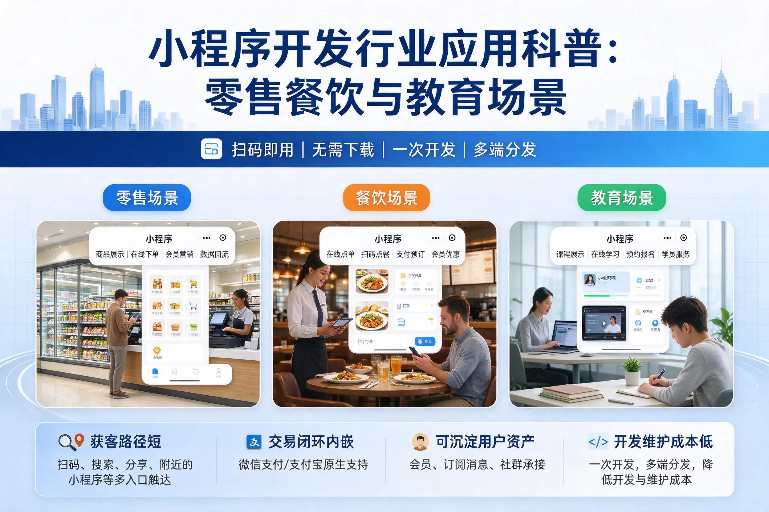 常德小程序开发行业应用科普：零售餐饮与教育场景