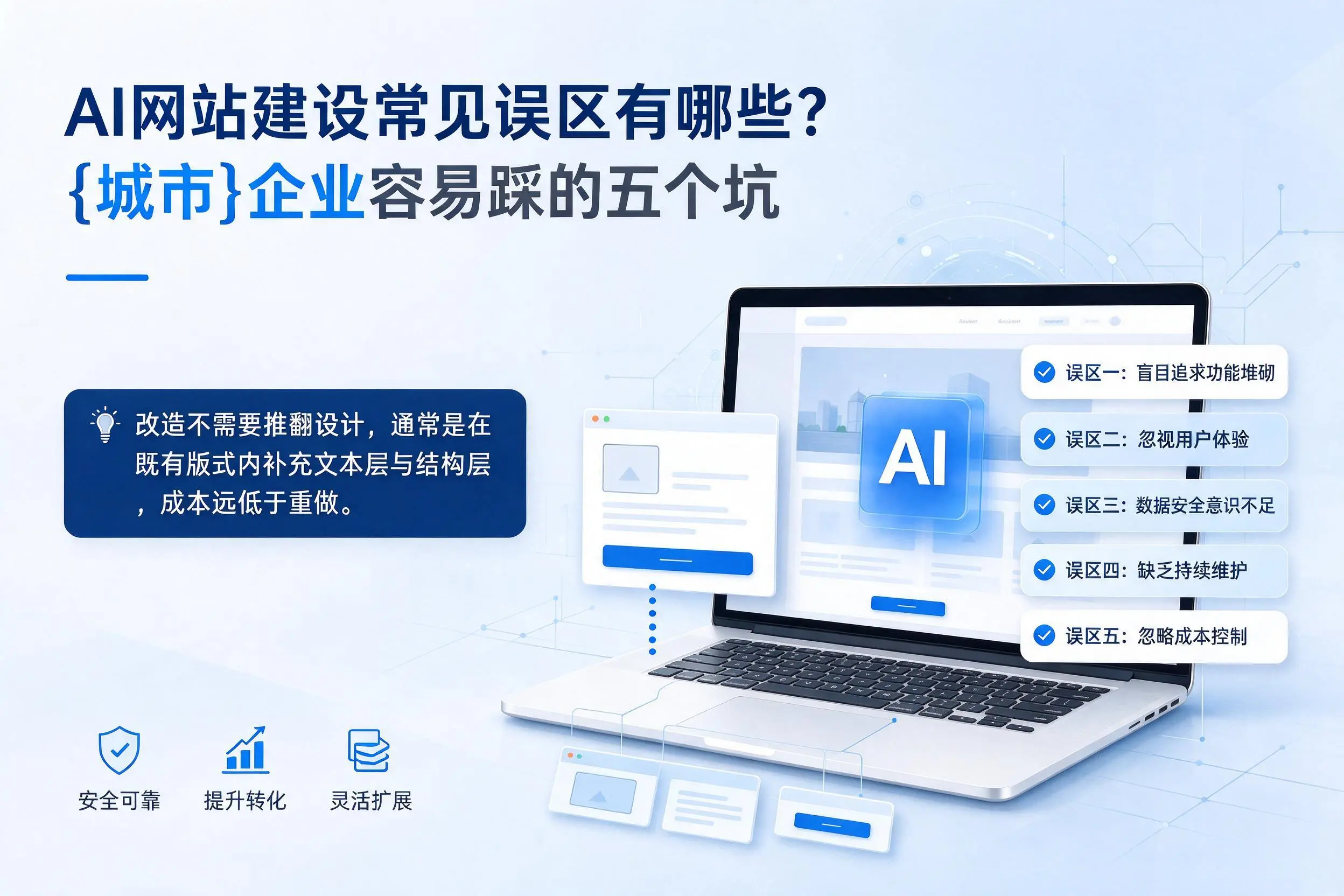 AI网站建设常见误区有哪些?常德企业容易踩的五个坑