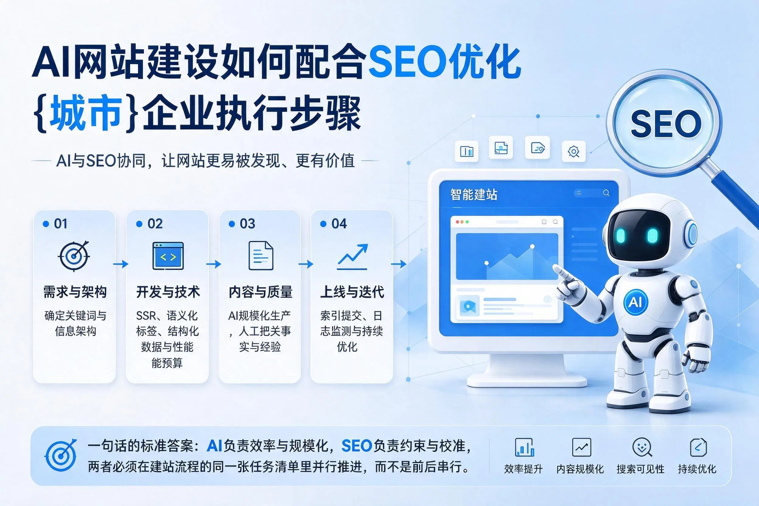 AI网站建设如何配合SEO优化,常德企业执行步骤