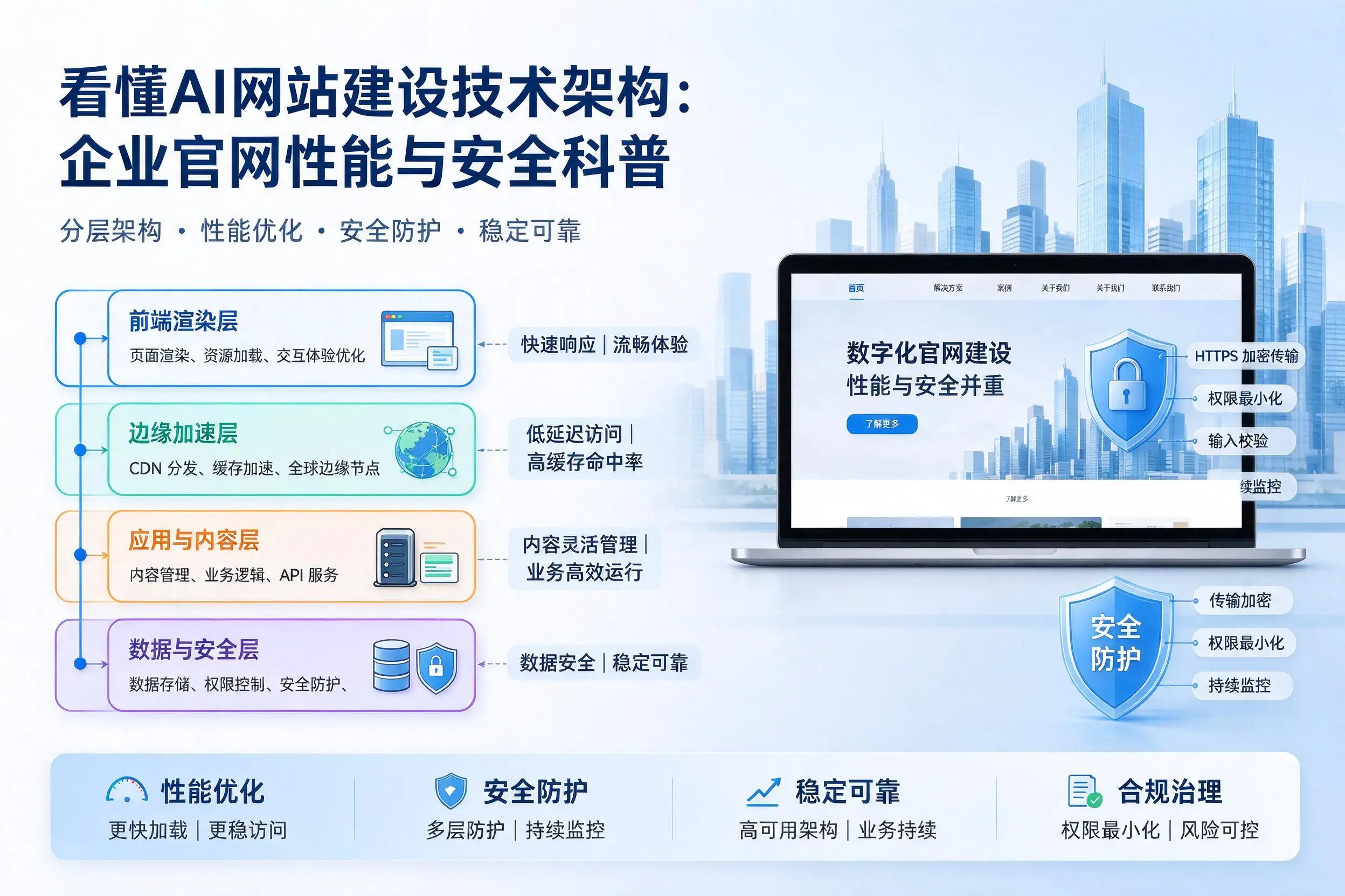 看懂AI网站建设技术架构:常德企业官网性能与安全科普