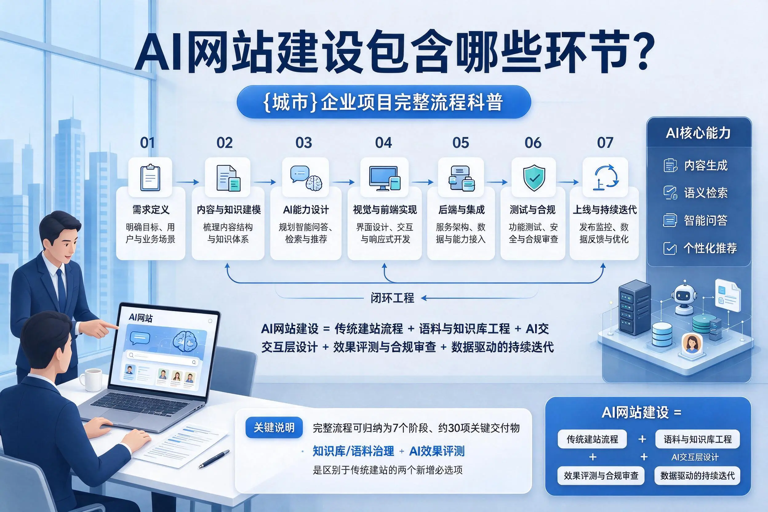 AI网站建设包含哪些环节？常德企业项目完整流程科普