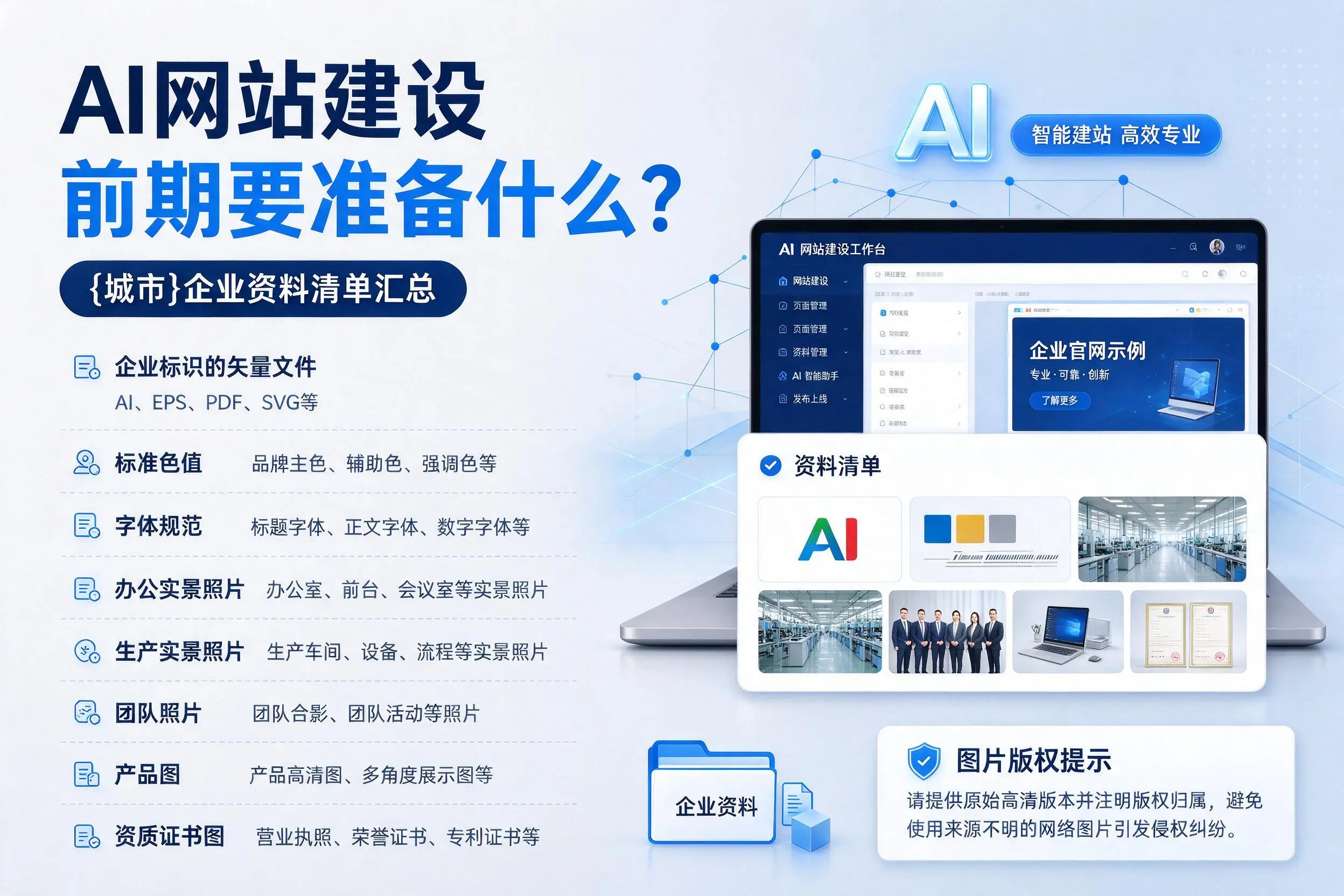 AI网站建设前期要准备什么？常德企业资料清单汇总