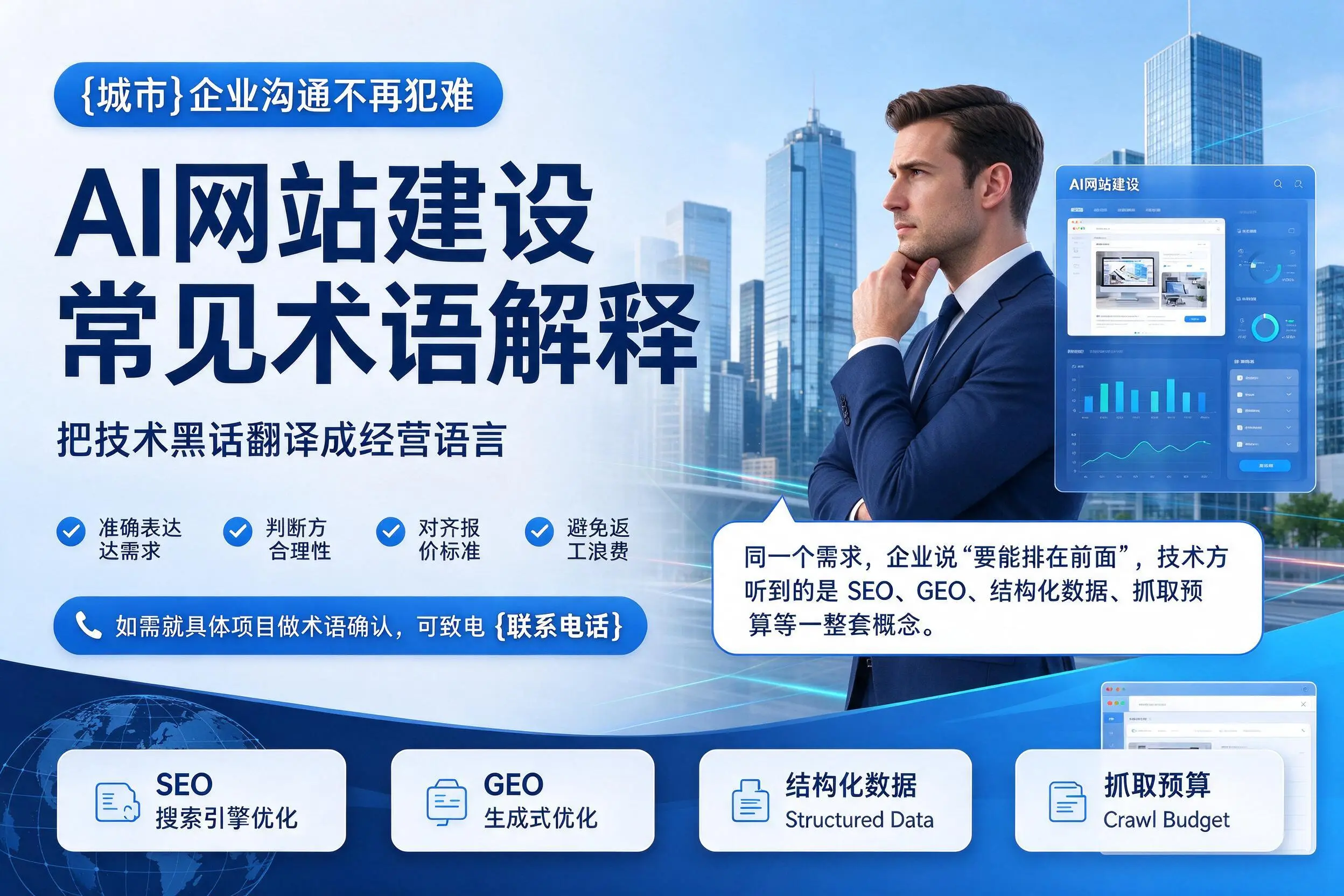 AI网站建设常见术语解释,常德企业沟通不再犯难
