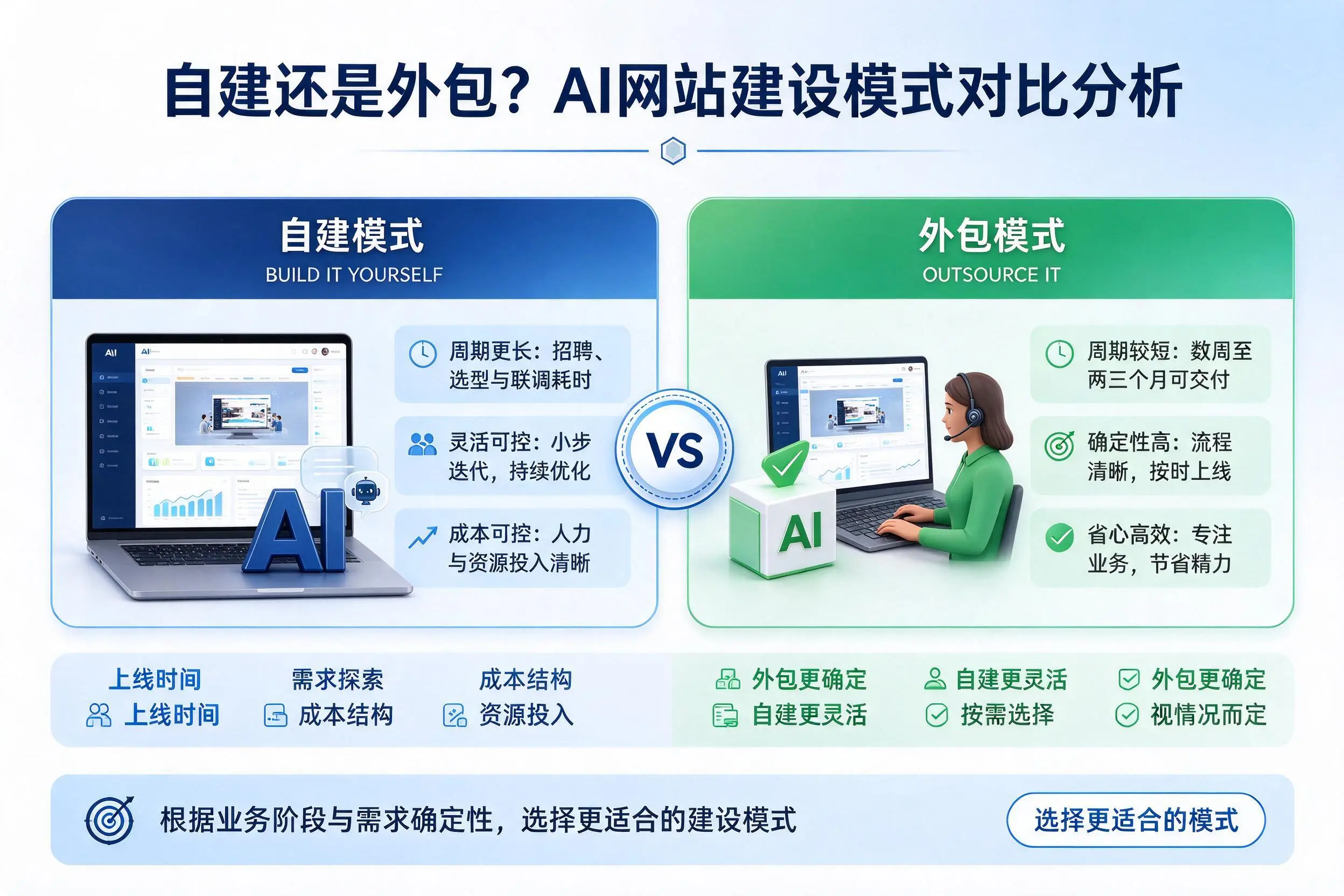 自建还是外包？常德AI网站建设模式对比分析